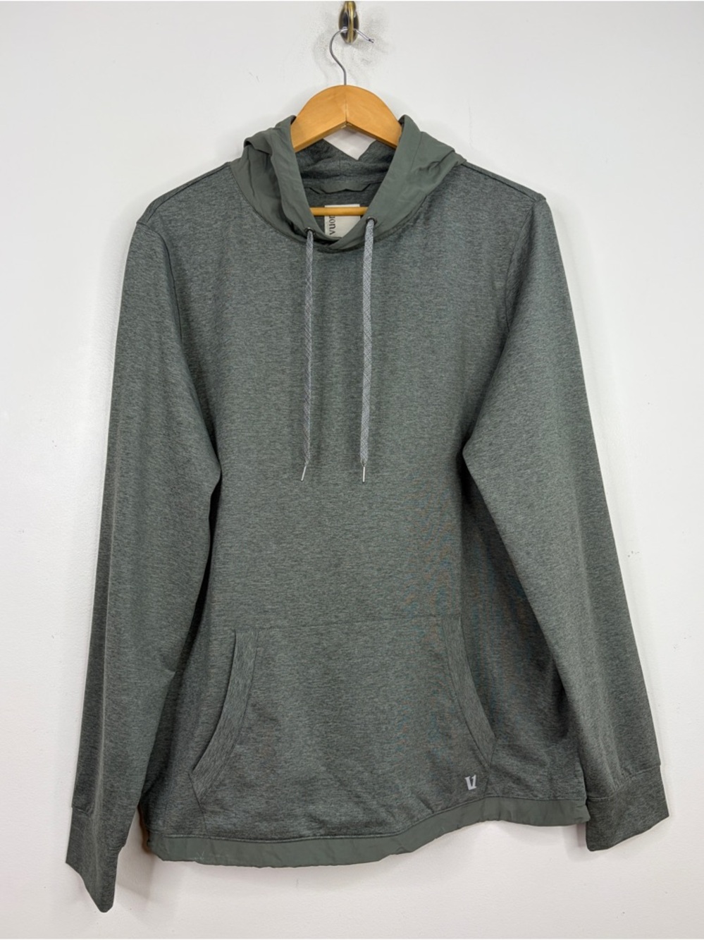 Vuori Sunday Element Hoodie Mens Large Heathered Green Sweatshirt Performance